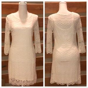 Kate Collection Cream Crocheted Dress and Slip